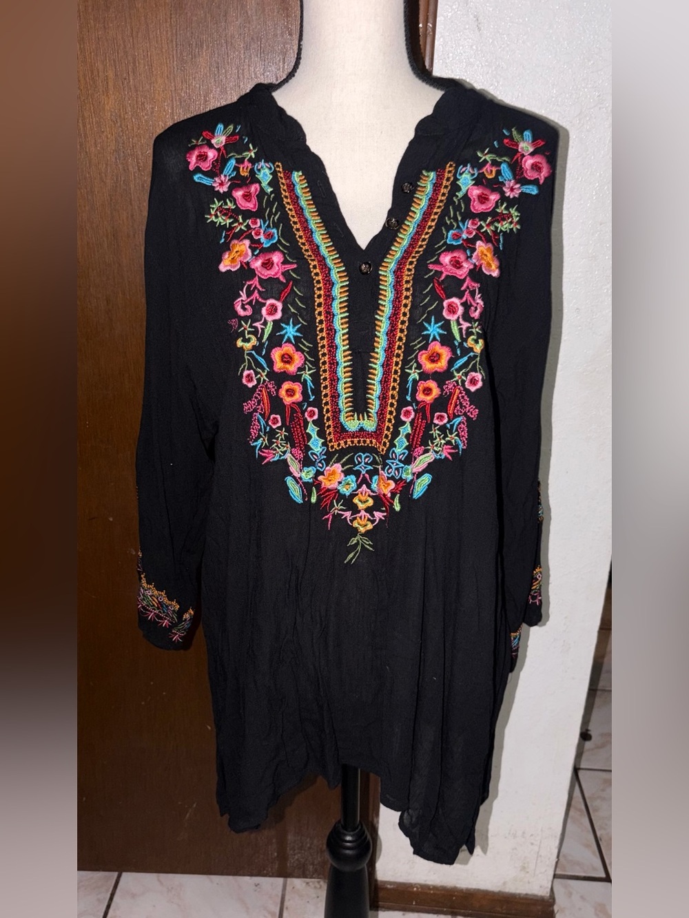 Bluse Floral Long Sleeve talla L
